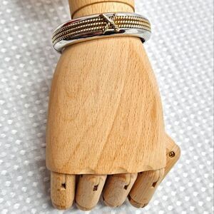 Vintage Rope & Kiss Two Tone Clasper Bracelet